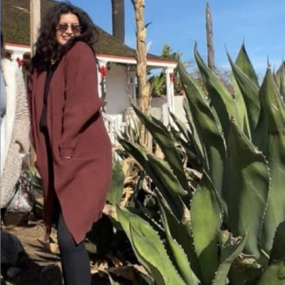 Free people oversized one button long cardigan